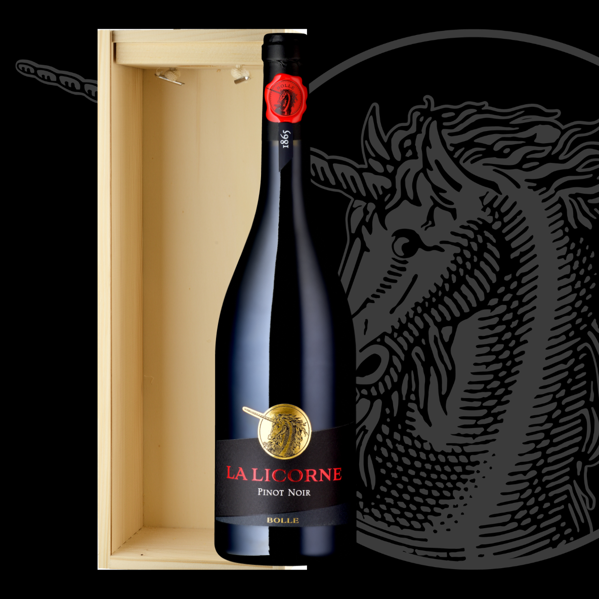 La Licorne Pinot Noir Caisse bois Magnum