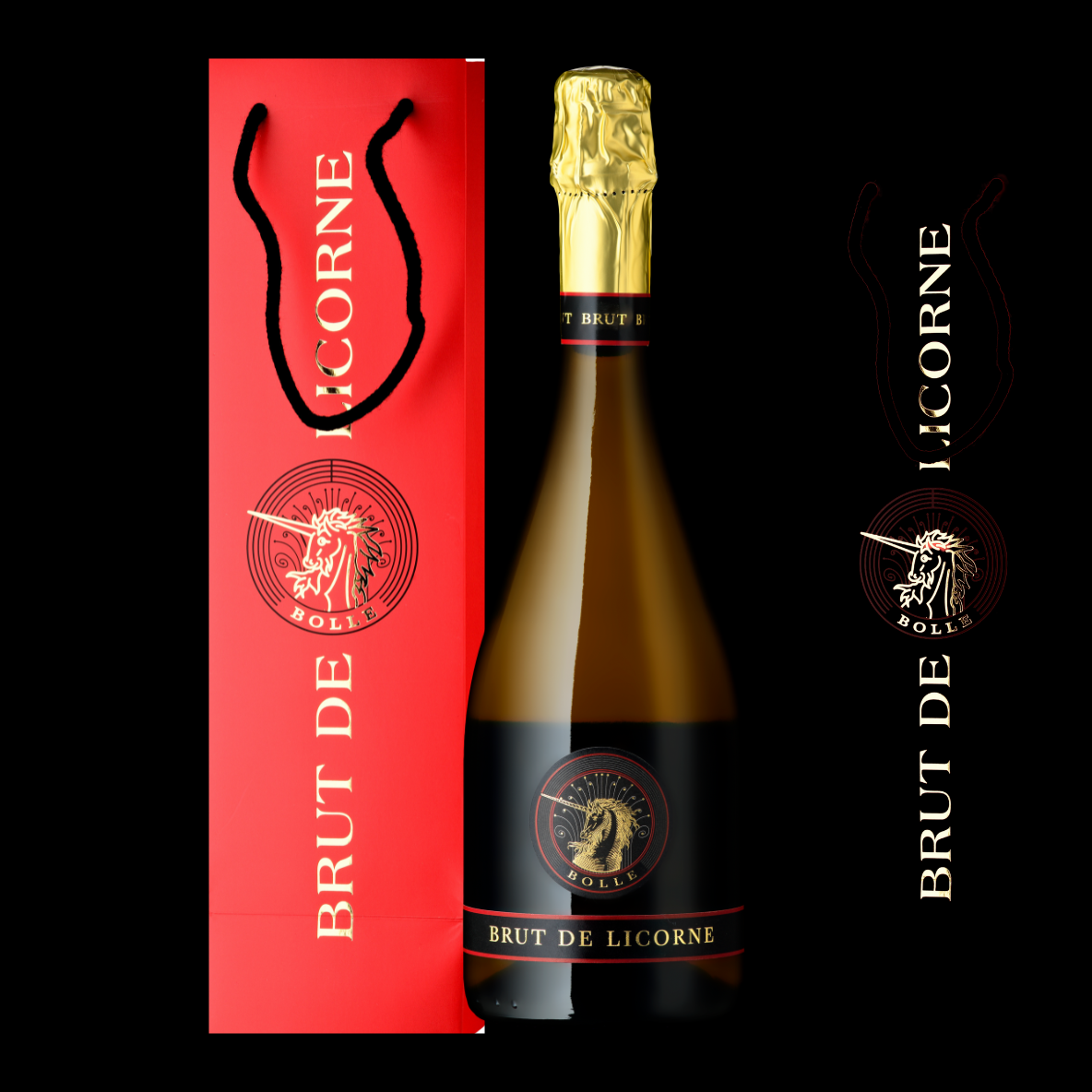 Brut de Licorne méthode traditionnelle AOC Vaud et sa pochette cadeau